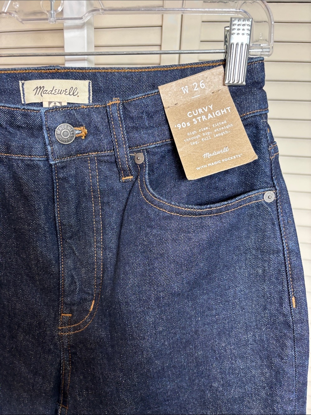 NWT Madewell The Curvy '90s Straight Jean Norman Wash Comfort Stretch Size 26 - Picture 8 of 16